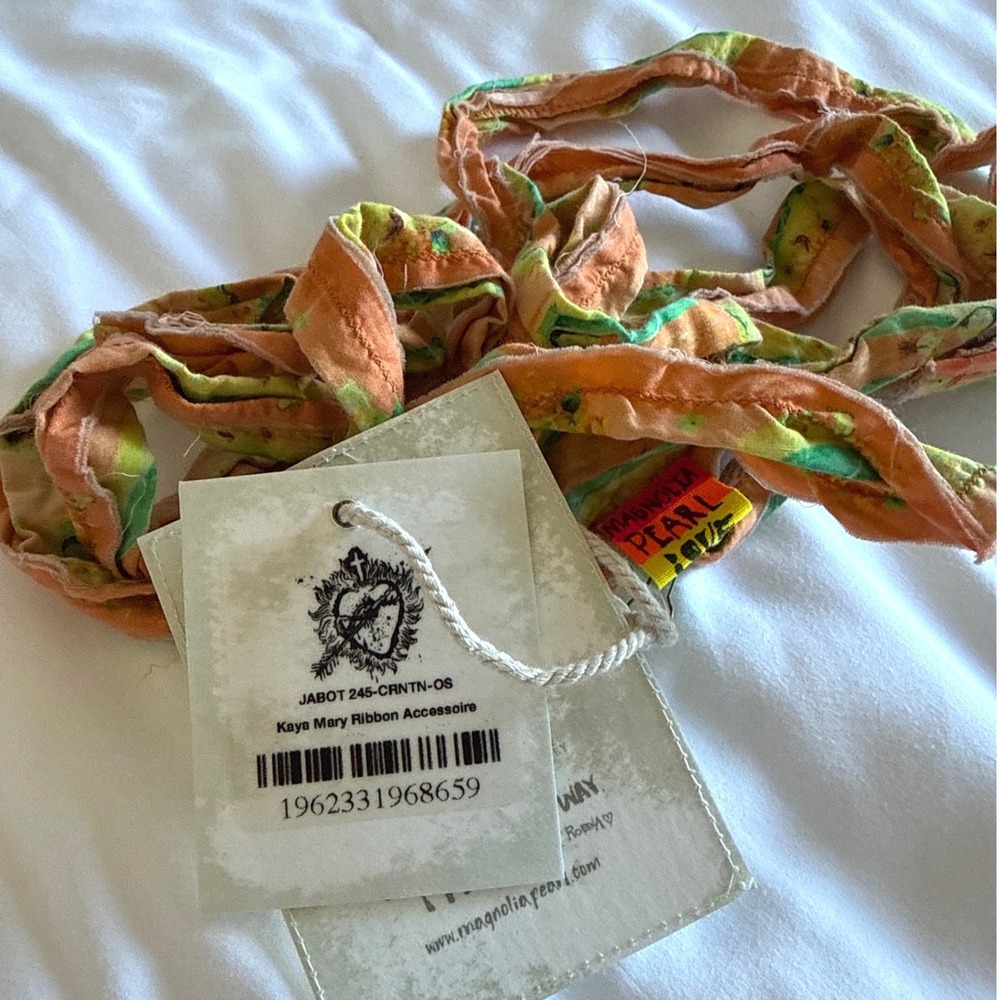 Magnolia Pearl Mother Mary Kaya Ribbon Accessoire Jabot 245 ADRTN Scarf Belt NWT